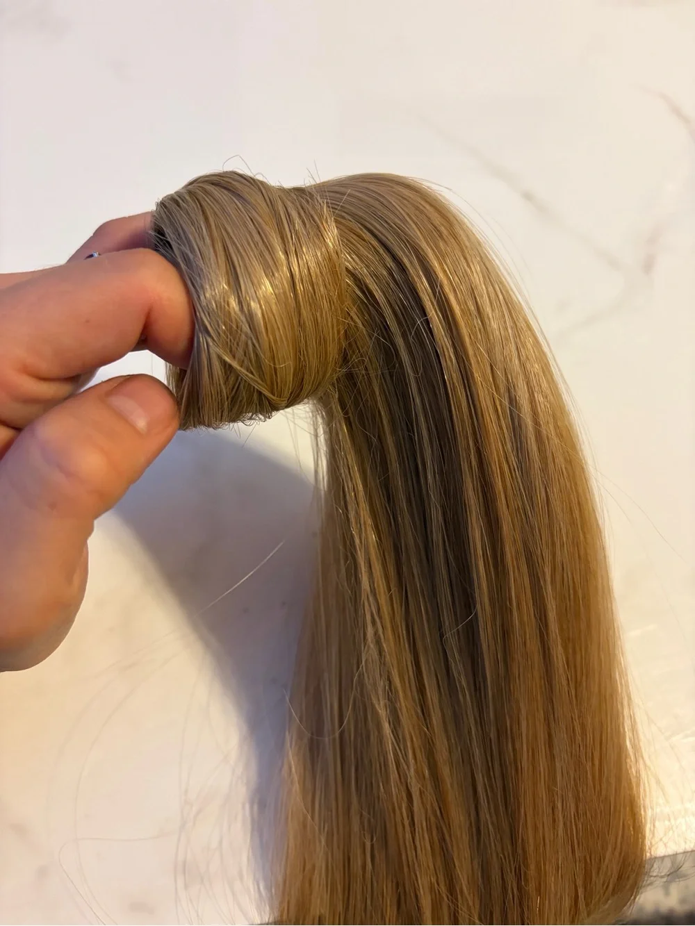 Honey Blonde Clip-In Ponytail Hair Extension - with Wrap around hair wrap.